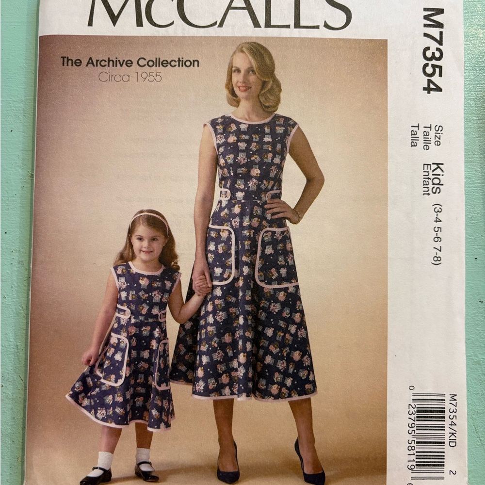 Mommy & Me 1950s Back Wrap Dress Sewing Pattern